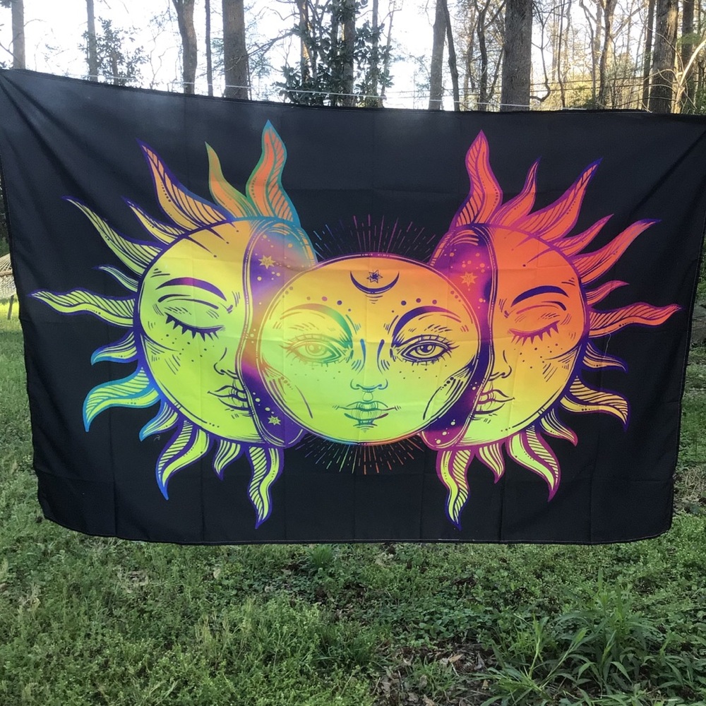 Twin Flame Sun & Moon tapestry 27.5”x37.5”